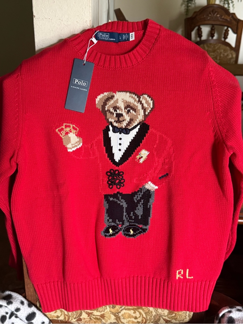 NWT Polo Ralph Lauren Polo Bear Sweater Tuxedo bear - Picture 2 of 5